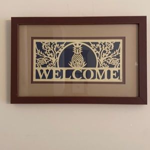 Scissors cut Welcome sign